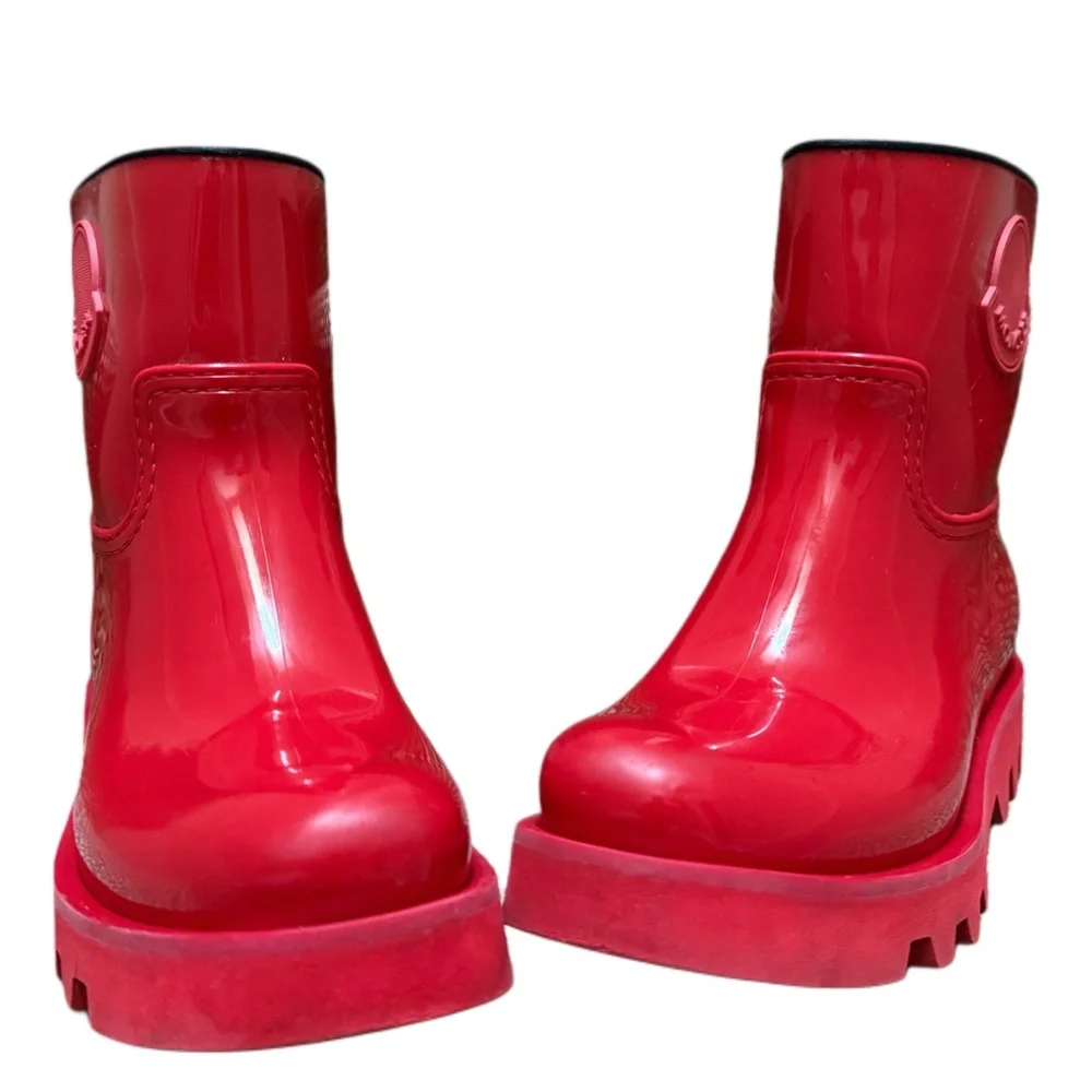 -SOLD -AUTHENTIC MONCLER sexy Glossy Red Rain Boots EU 40 US 9.5 - Picture 9 of 15
